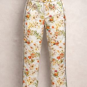 Disney Colleen Atwood Floral Crop Pants Size 6 Stretch Cotton